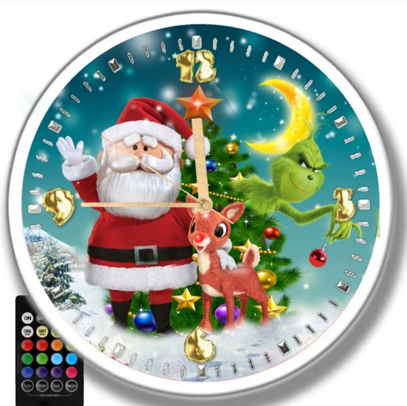Grinch n Santa Claus clock - Picture 3 of 4